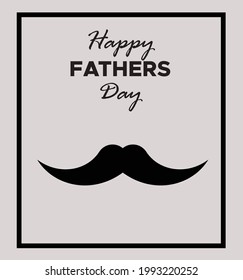 Happy fathers day greeting card design with moustache and typography. 