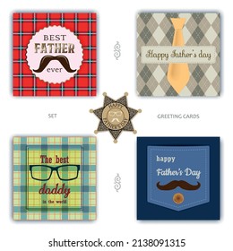 Happy Father's Day greeting card design set