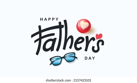 Happy Father's Day greeting card with Father's Day calligraphy and gift item for dad