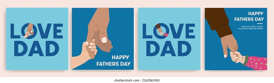 Happy Father's Day greeting card. father and son, father and daughter vector illustration. ı love dad.