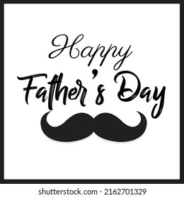 Happy Father's Day greeting card poster or banner template, calligraphy. vector illustration.