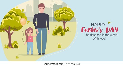Happy father's day. Greeting card, poster or flyer.