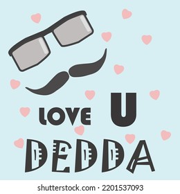 Happy Father's Day greeting card template. You are the best dad. I love you. Father's Day Banner, flyer, invitation, congratulation or poster design. Father's day concept. Vector illustration.