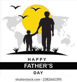 Happy Father's Day Greeting Card Design, Banner, Flyer or Poster.