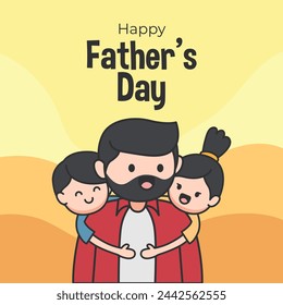 Happy Father's Day greeting card vector illustration.