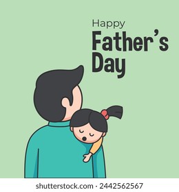 Happy Father's Day greeting card vector illustration.