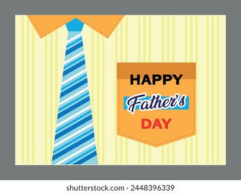 Tarjeta de felicitación del día del padre feliz (diseño del Vector de la camisa y de la corbata)