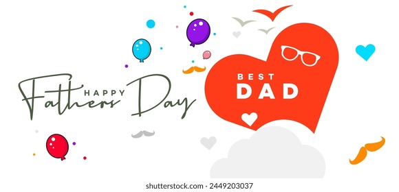 Happy Father's Day greeting card, banner, poster or flyer design