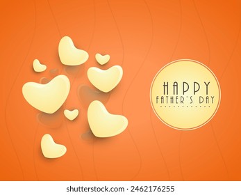 Happy Father's Day Greeting Card Decorate with Heart Shapes.