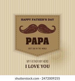 Happy Father's Day Greeting Card, I Love My DAD, Greetings and presents for Father's Day. Happy Father's Day Greeting Card, I Love My DAD ( mustache design )

