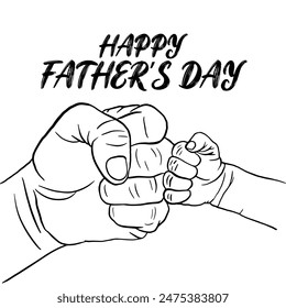 Tarjeta de felicitación del día del padre feliz con la corbata de lazo, el corazón y la tipografía de letras sobre fondo azul. Ilustración de la celebración del Vector para el mejor papá. Plantilla del día del padre para el Anuncio, tarjeta postal del volante