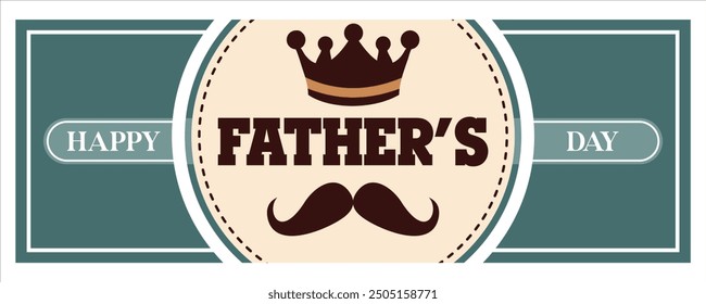 Happy Father's Day greeting card with Father's Day calligraphy. Flat vector modern illustration 