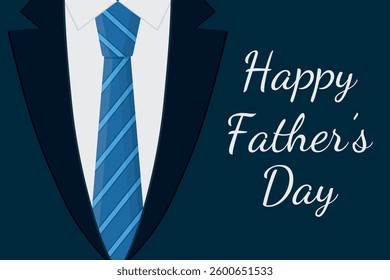 Happy Father's Day Greeting Card With Tie And Suit.