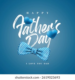 Happy Father's Day Greeting Card Design with Dotted Bow Tie and Typography
