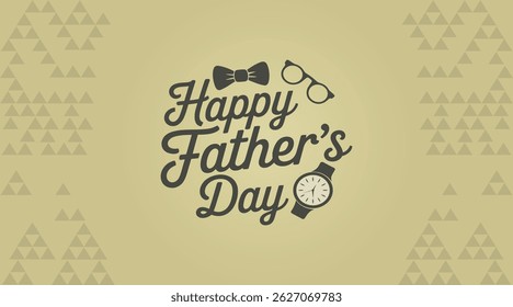 Happy Father's Day Greeting Card with Minimalistic Design