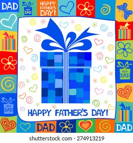 Happy Father's Day! Greeting card. Celebration  background with gift boxes and place for your text. vector illustration