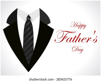 happy fathers day, greeting card with coat and necktie - vector illustration eps10
