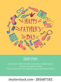 Happy fathers day greeting card with space for text. Vector illustration.