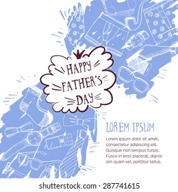 Happy fathers day greeting card with space for text. Vector illustration.