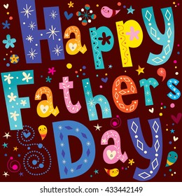 Happy fathers day greeting card design with unique lettering