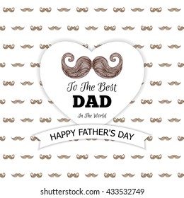 Happy Father's Day Greeting Card / I Love My DAD ( mustache design )
