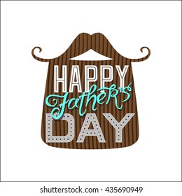 Happy Father's Day greeting card. Lettering design, on a beard background. Vector Illustration.