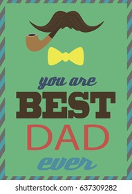 Happy Father's day greeting card design template. Vector illustration