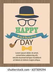 Happy Father's day greeting card design template. Vector illustration