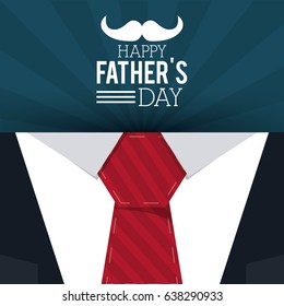 happy fathers day. greeting card. invitation necktie decor