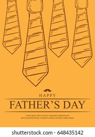 Happy Fathers Day Greeting Card . Vector Illustration