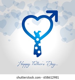 happy fathers day greeting card vector illustration