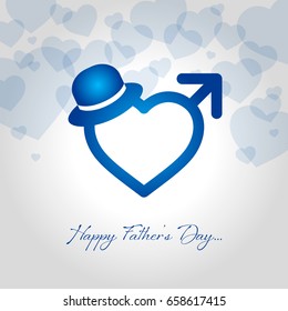 happy fathers day greeting card vector illustration