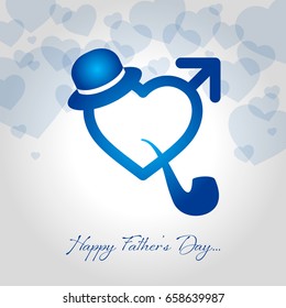 happy fathers day greeting card vector illustration