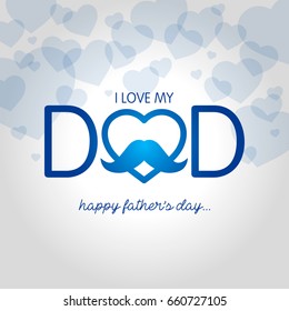 happy fathers day greeting card vector illustration