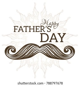 Happy father's day greeting card. Vector illustration isolated on white background.