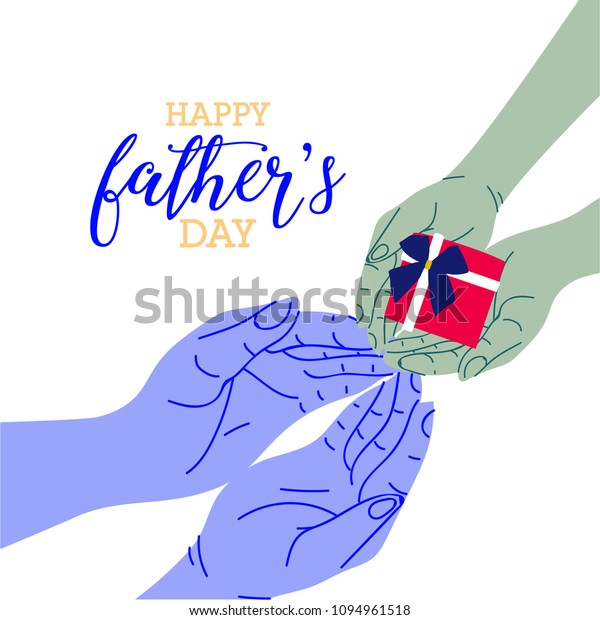 Happy Fathers day greeting card with\
typographic design. Vector\
illustration.