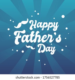 Happy Father's Day greeting cards pop art style in sunburst background. Vector Illustration