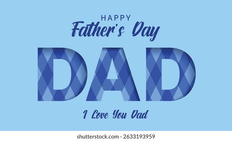 Happy Father's Day greeting cards in modern paper cut style. Fathers Day holiday illustration for greeting banner, fashion ads, poster, flyer, social media, promotion and sale