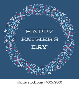 Happy Father's Day Greeting with Colorful Wreath