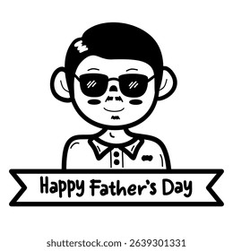 Happy Father's Day Greeting Coloring Cartoon Character