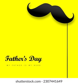 Happy Father's Day greeting with creative mustache Vector illustration