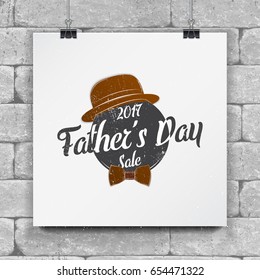 Happy Father's Day greeting. Detailed elements. Old retro vintage. Typographic labels, stickers, logos and badges. Flat vector illustration