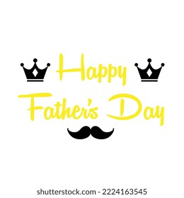 Happy Fathers Day Greeting with Hand Written Lettering Poster Design | Happy Fathers Day Custom Text Banner Design | Happy Fathers Day Typography Banner. Father's Day Sale Promotion Calligraphy Poster