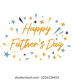 Happy Fathers Day Greeting with Hand Written Lettering Poster Design | Happy Fathers Day Custom Text Banner Design | Happy Fathers Day Typography Banner. Father's Day Sale Promotion Calligraphy Poster