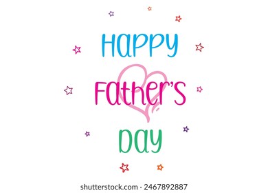 Happy Fathers Day greeting. Hand drawn lettering for greeting card. Vector illustration on white background