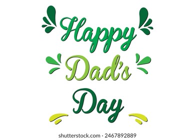 Happy Fathers Day greeting. Hand drawn lettering for greeting card. Vector illustration on white background