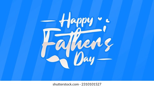 happy father's day greeting with heart and mustache vector illustration