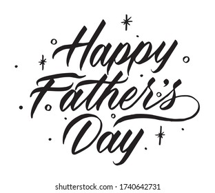 Happy Father's Day. Greeting lettering for a template. Vector illustration 