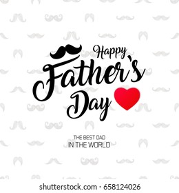 Happy Fathers Day greeting with mustache design