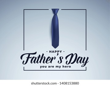 happy fathers day greeting with realistic tie